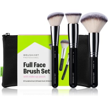 BrushArt Professional Full Face brush set with makeup pouch set de pensule cu geantă Black - imagine 2